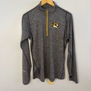 Nike Dri-FIT Women’s Mizzou Tigers Quarter Zip Pullover Gray Long Sleeve Size L